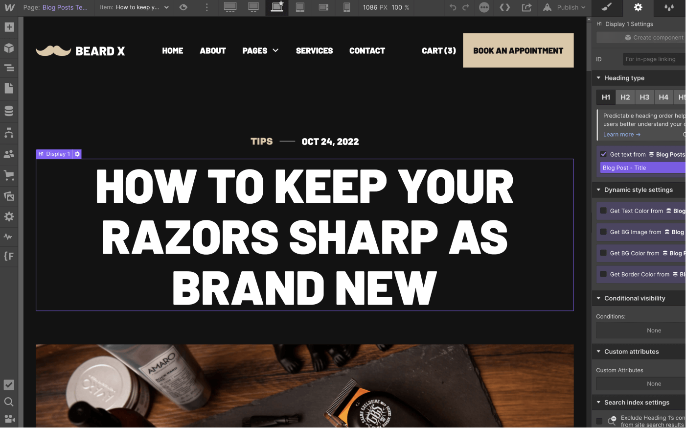 CMS Page - Beard X Webflow Template