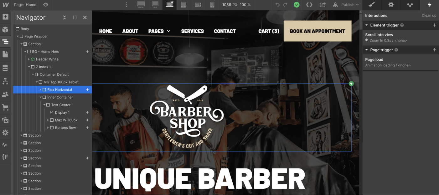 Animations - Beard X Webflow Template