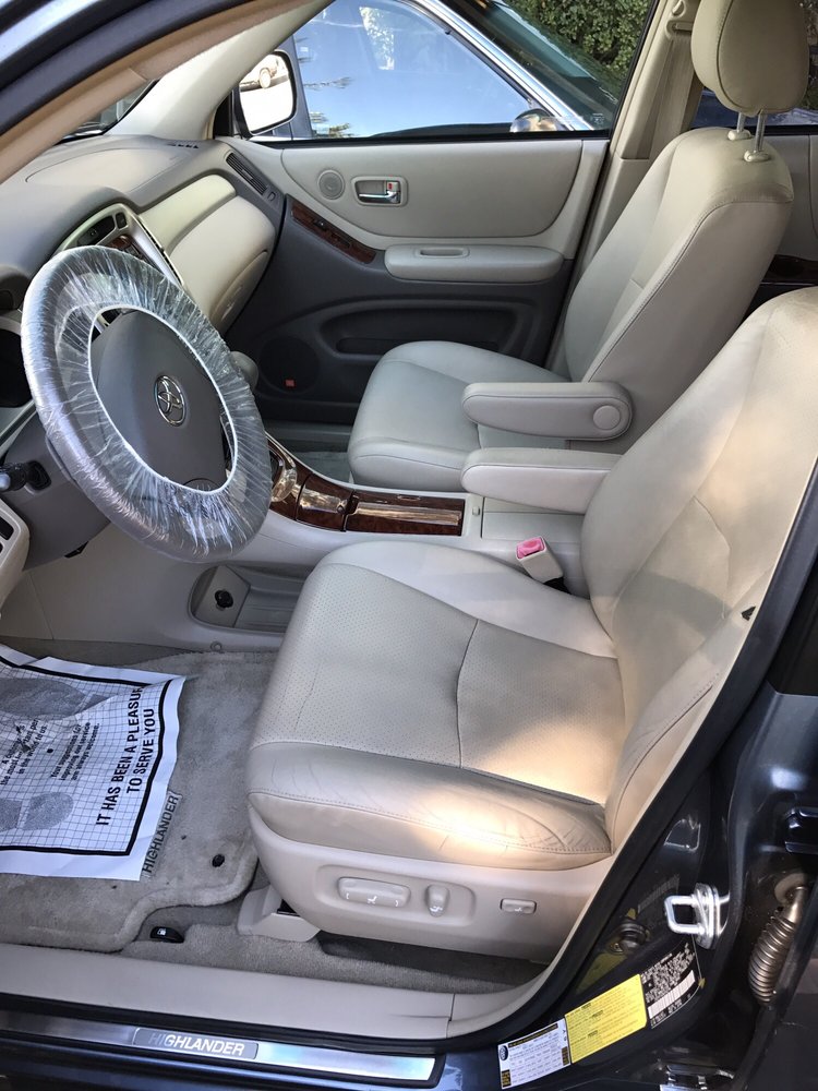 The front seats of a car