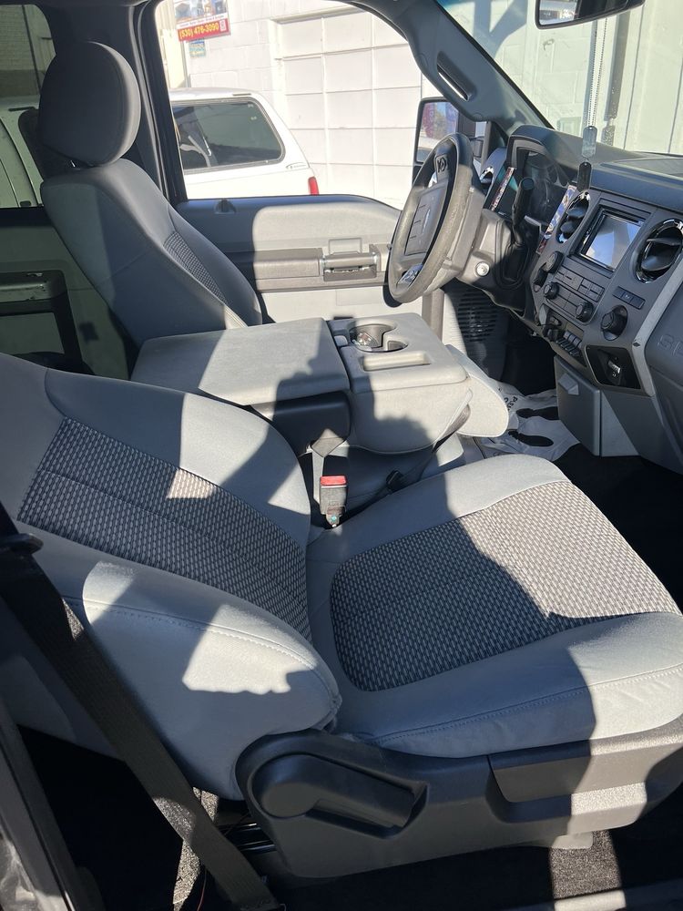 The front seats of a car