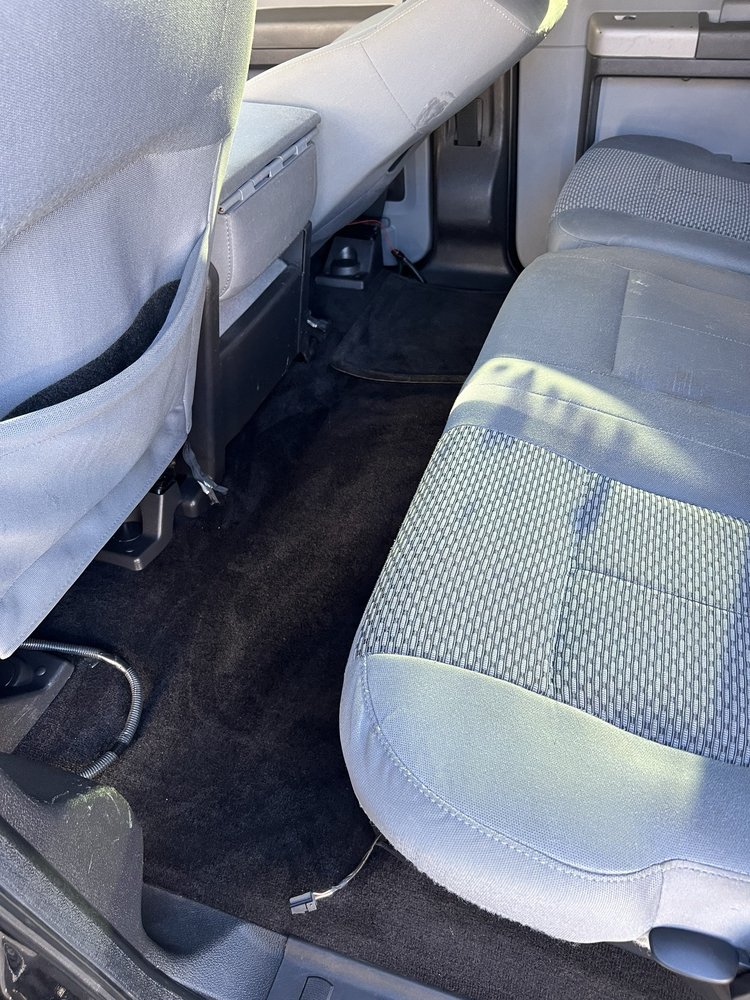 The backseat of a car