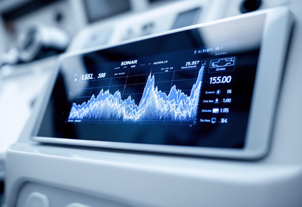 close-up image of ship sonar display