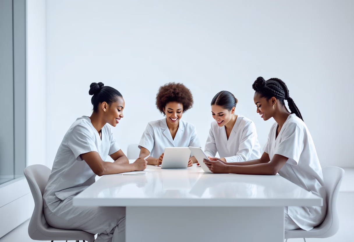 image of a team meeting (for a medical clinic)