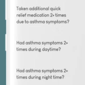 Text with two quick reading questions asking to explain symptoms and what patients do during night time.