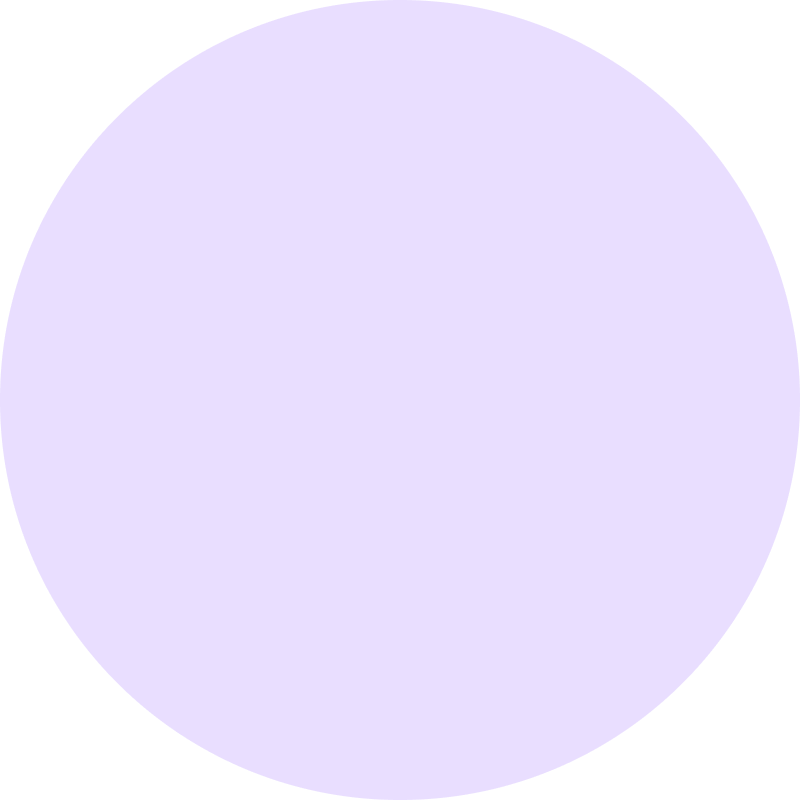 Solid light lavender circle on a transparent background.