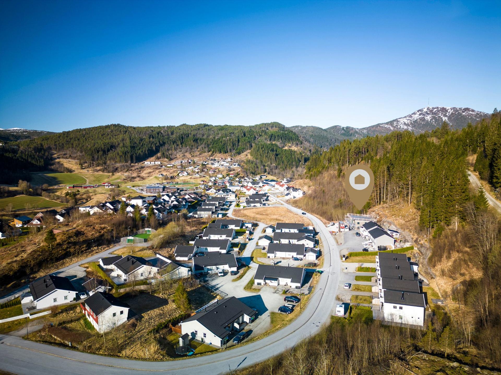 - Plassering i feltet med sør-vestlig retning -