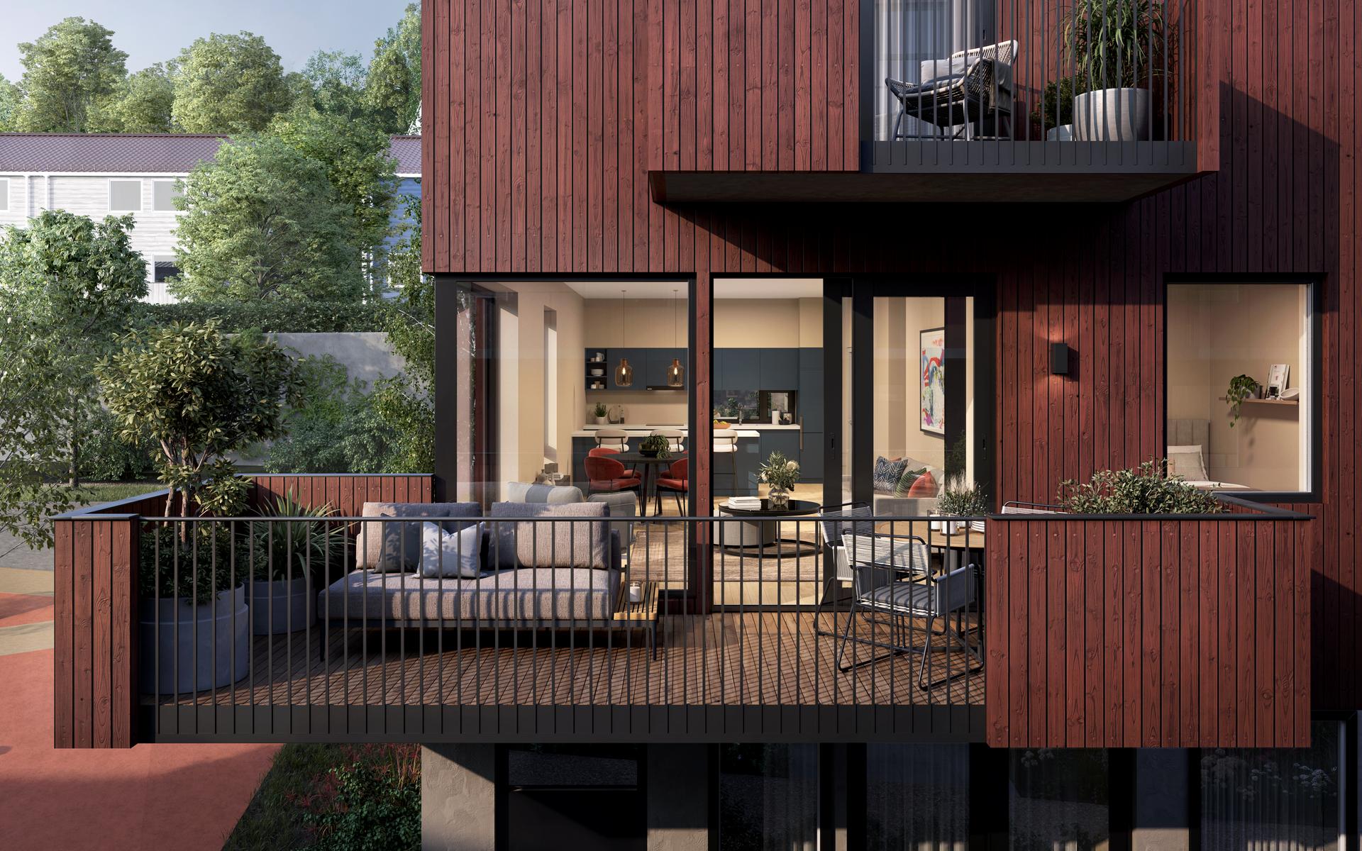 I Storetveithagen har arkitektene fra Henning Larsen skapt et moderne
uttrykk som samtidig har sterke bånd til de unike og historiske omgivelsene. 