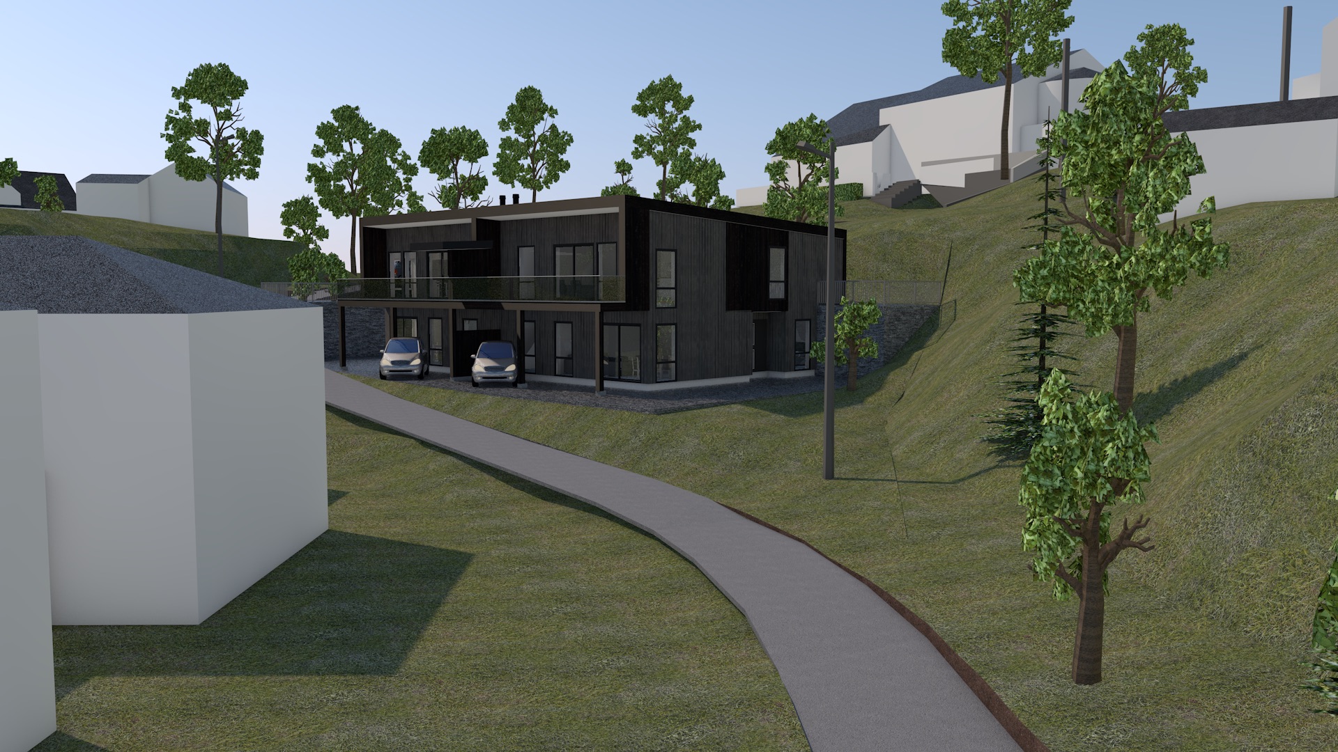 Dette er et nytt og moderne boligprosjekt i grønne og rolige omgivelser. (Alle illustrasjoner er kun ment å danne et inntrykk av hvordan den ferdige bebyggelsen og utomhusarealet kan bli, og kan ikke anses som endelig leveranse.)