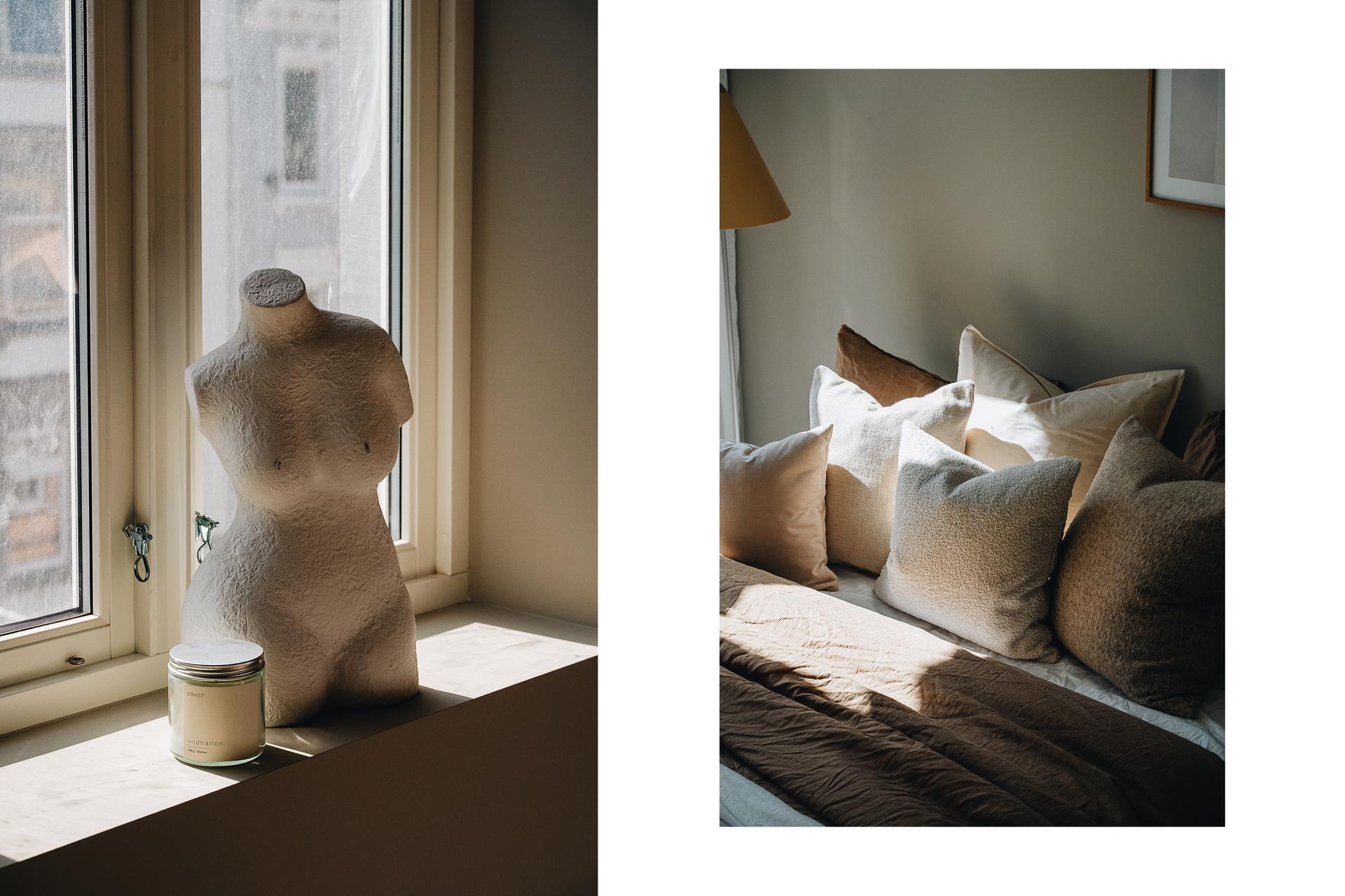 Et lunt og innbydende soverom med rolig atmosfære og moderne overflater – perfekt for en god natts søvn. 