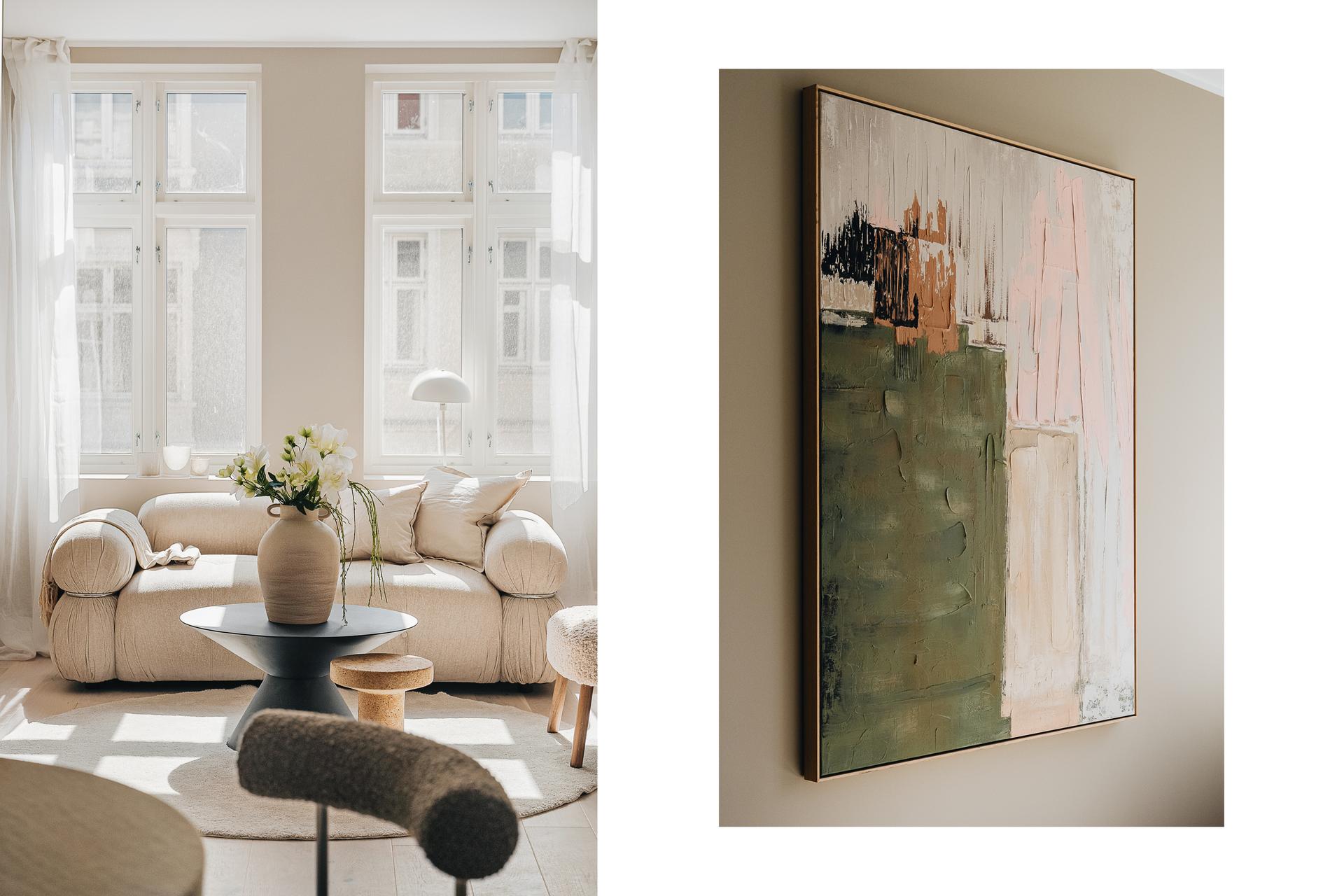 De store vindusflatene slipper inn rikelig med naturlig lys og bidrar til en lys, luftig og innbydende atmosfære. 