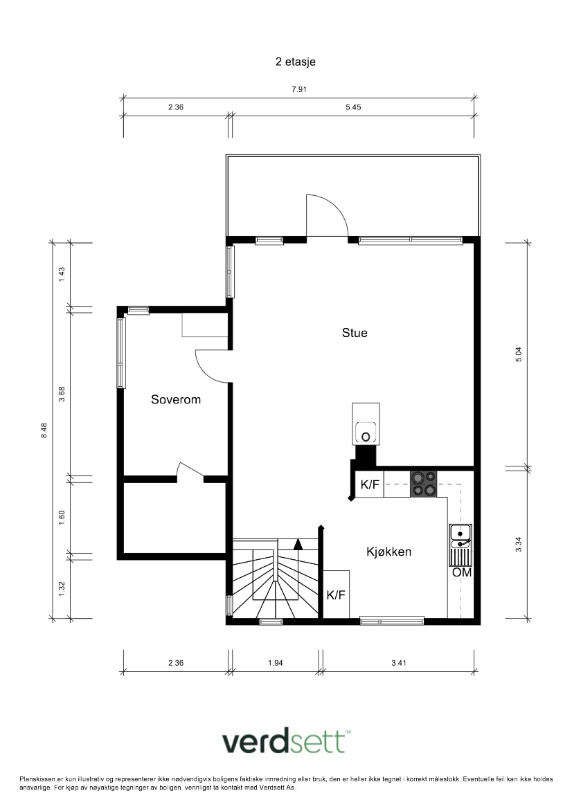 - Plantegning 1.etg -