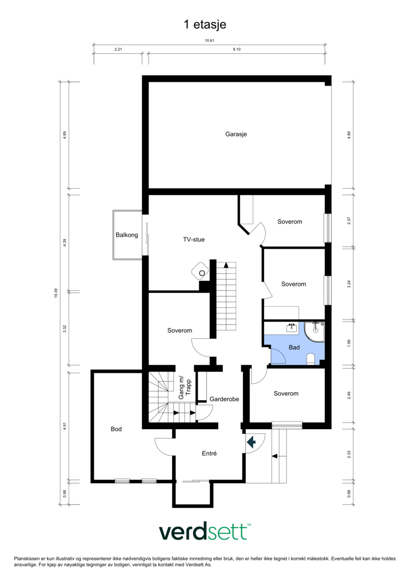 - Plantegning 1.etg - 