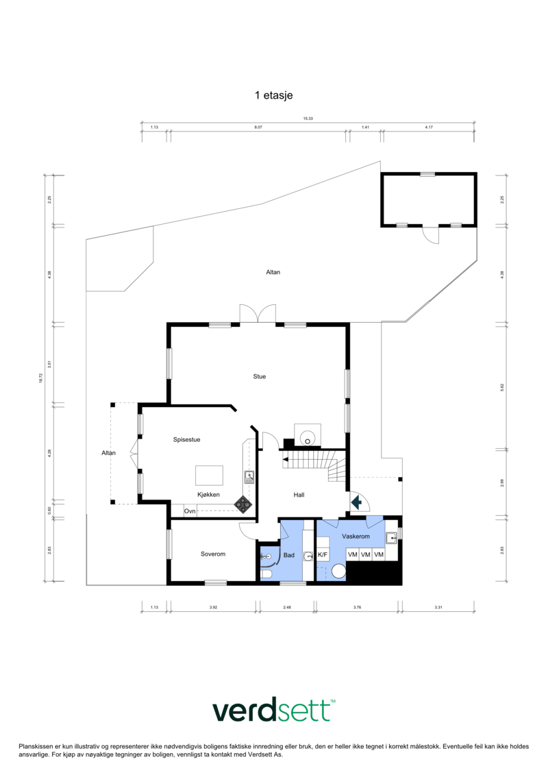 - Plantegning 1.etg -
