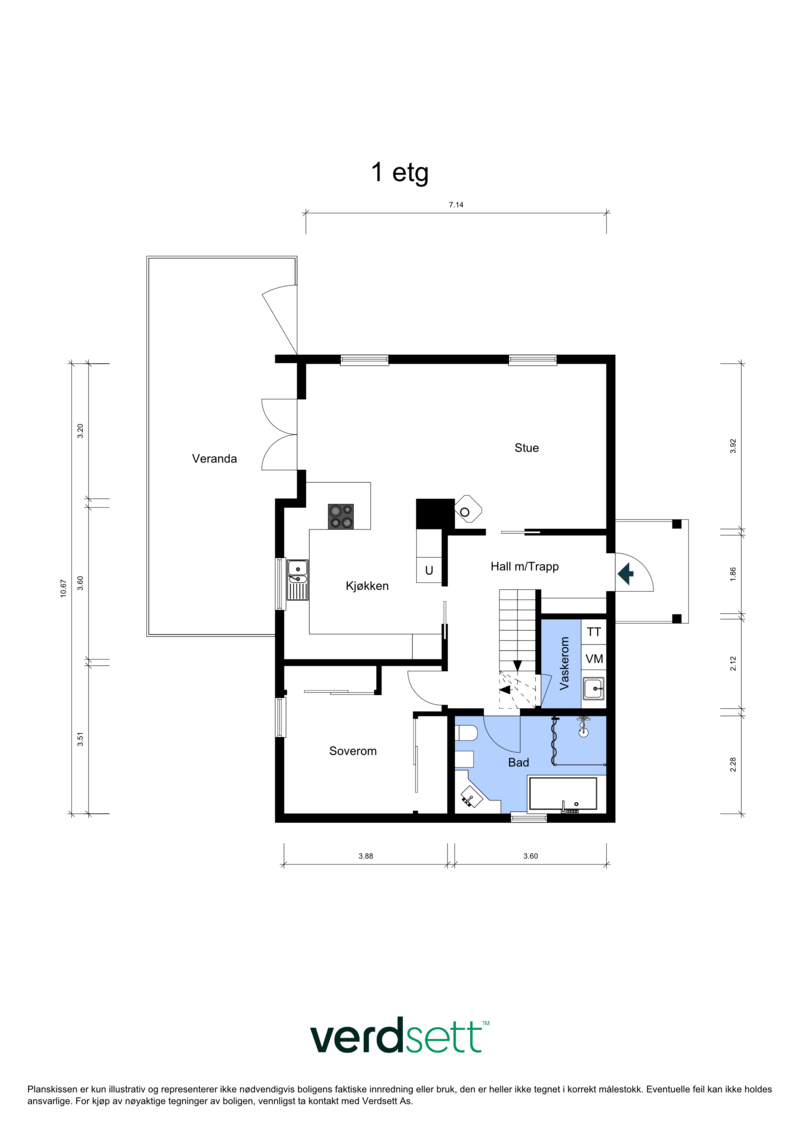 - Plantegning 1.etg - 