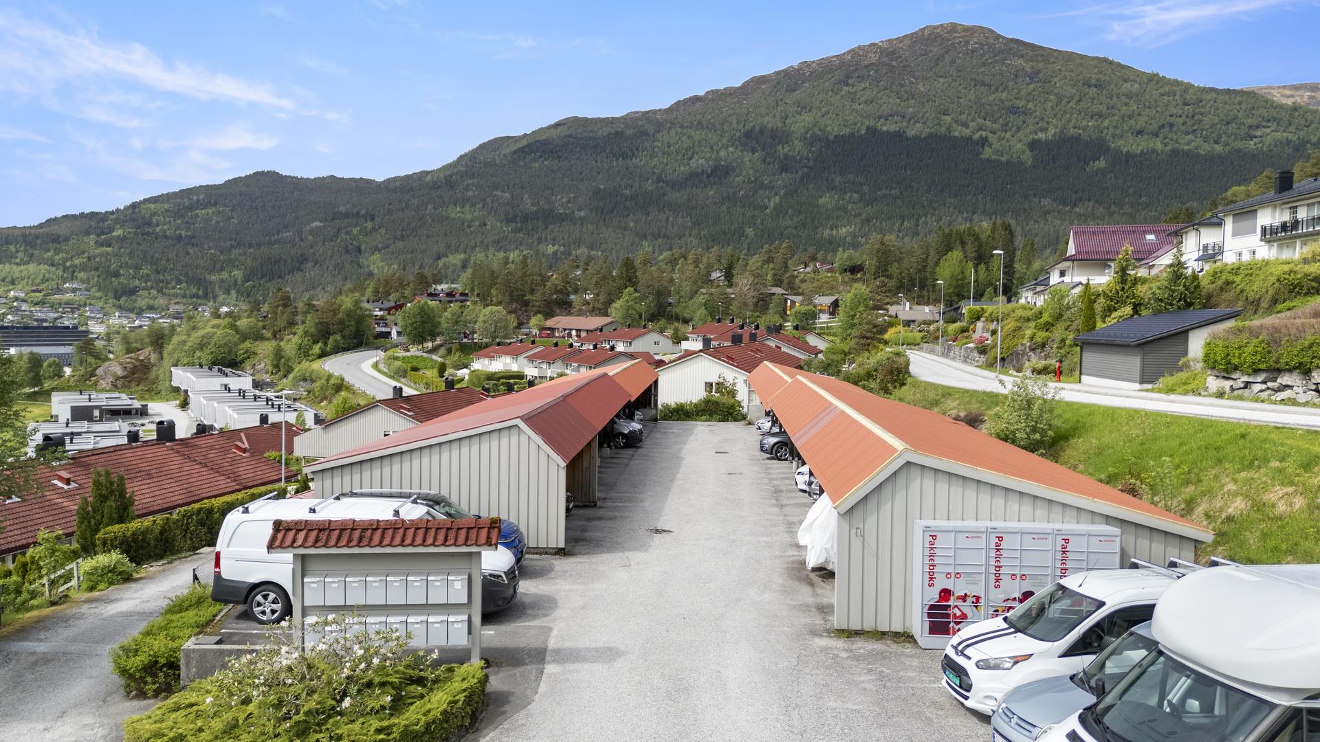 - Andelen disponerer en fast parkeringsplass i felles carportanlegg -