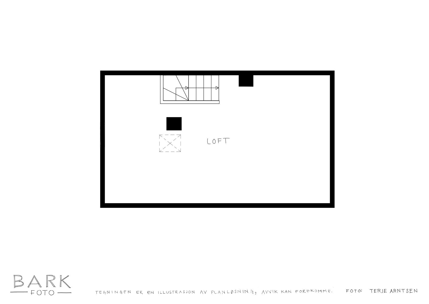 Plantegning loftsetasje.