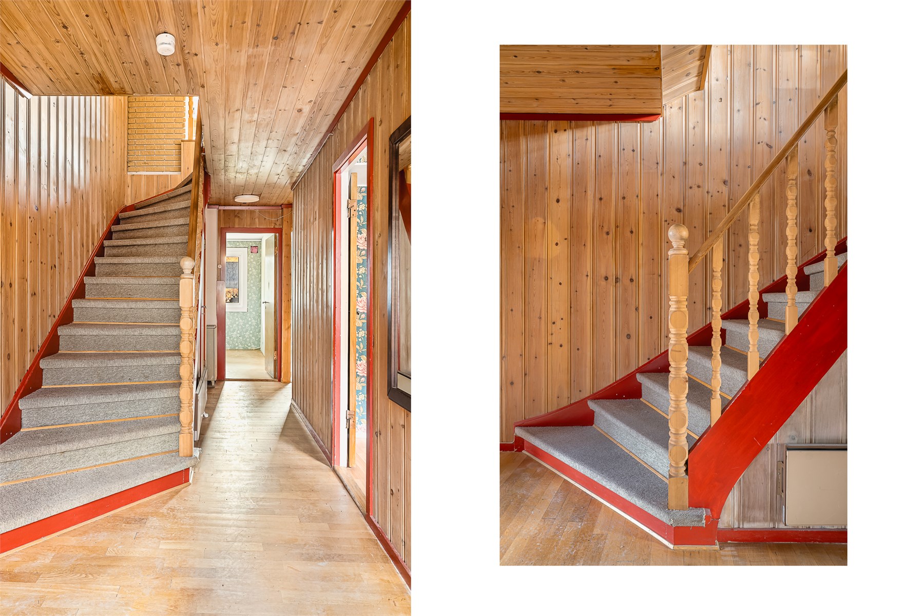 Etasjen inneholder entré/garderobe, gang/m trapp, tre soverom, bad og toalettrom.