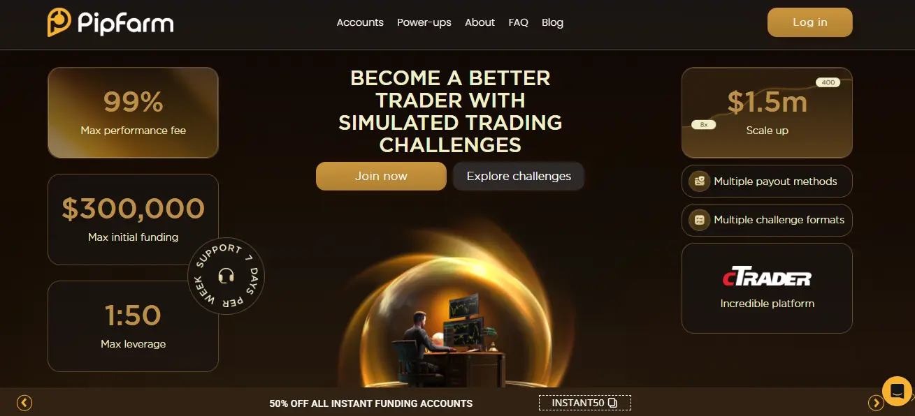 PipFarm home page screenshot