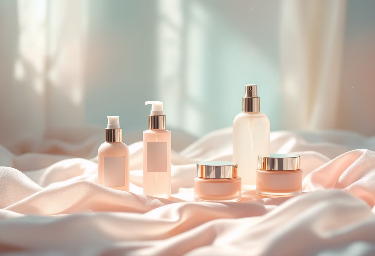 image of curated product collection for a skincare brand