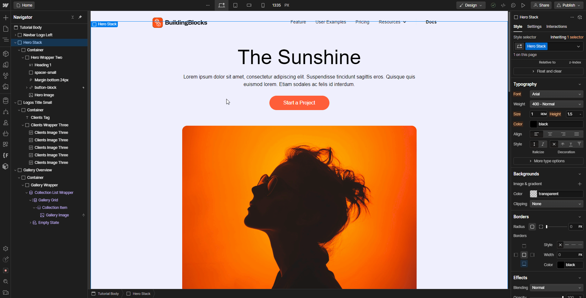 Silhouette of a woman with glasses and hair tied up against a vibrant orange background.