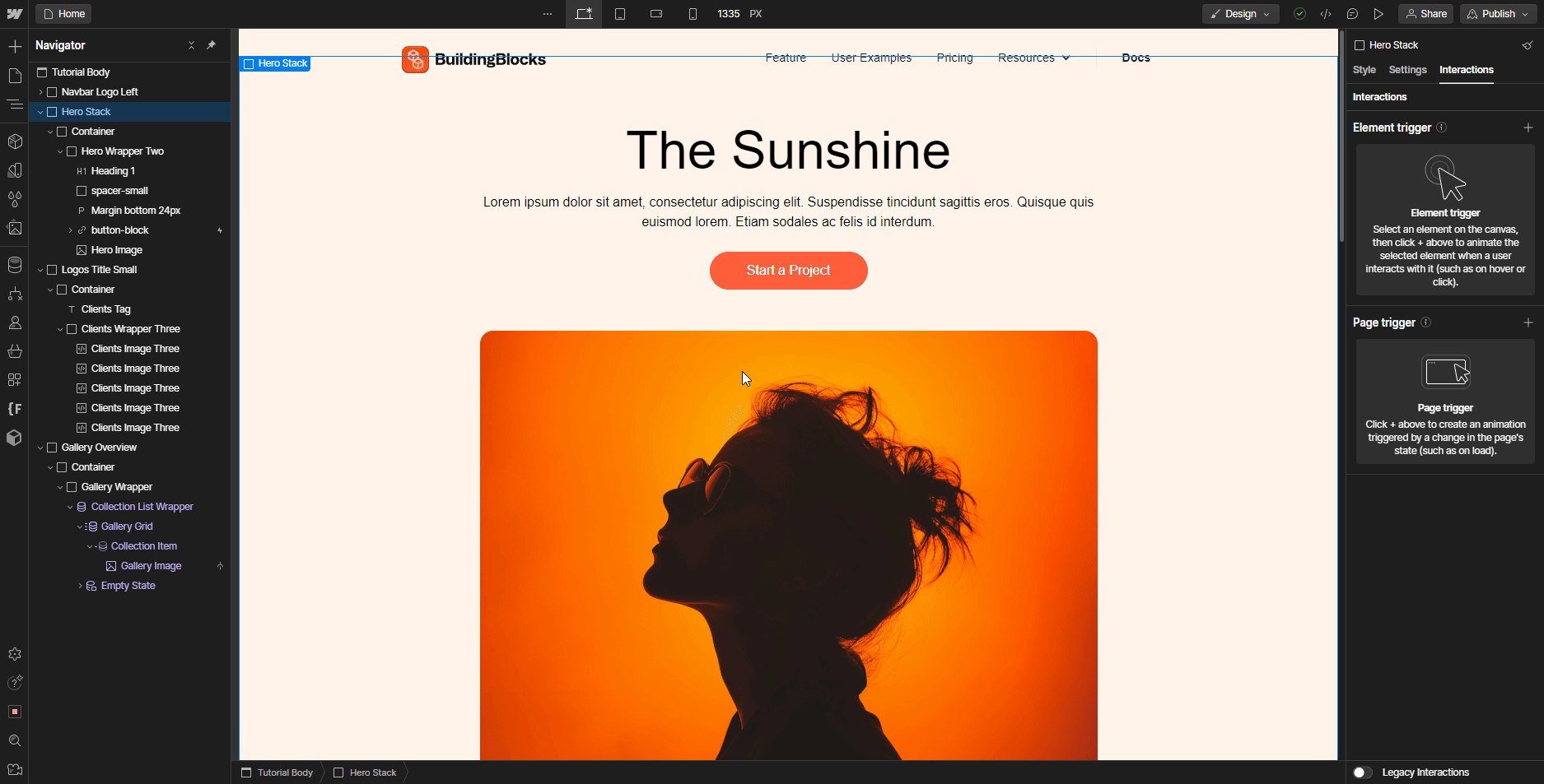 Silhouette of a woman with glasses and hair tied up against a bright orange background.