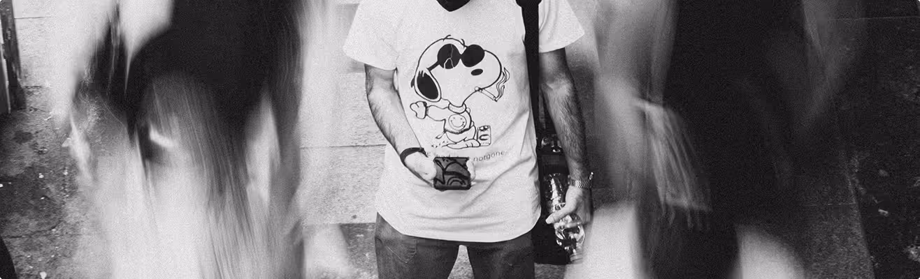 Abstract vertical blue and orange gradient bars with a soft glow effect.