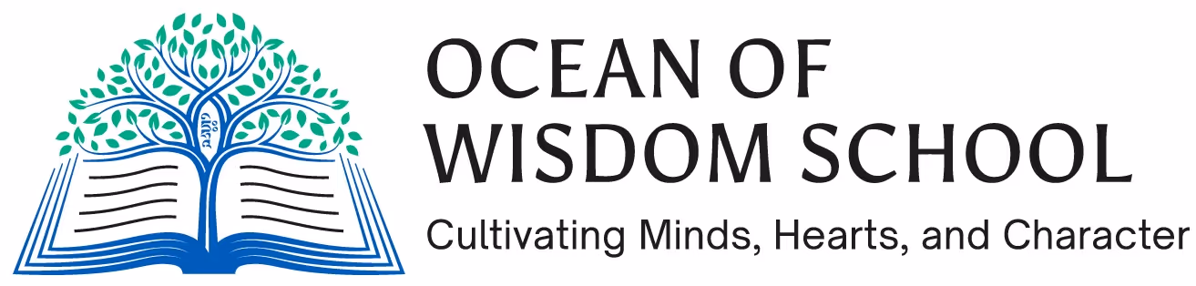 Logo of Ocean of Wisdom School showing an open book with a tree growing from its center, alongside the text 'OCEAN OF WISDOM SCHOOL Cultivating Minds, Hearts, and Character.'