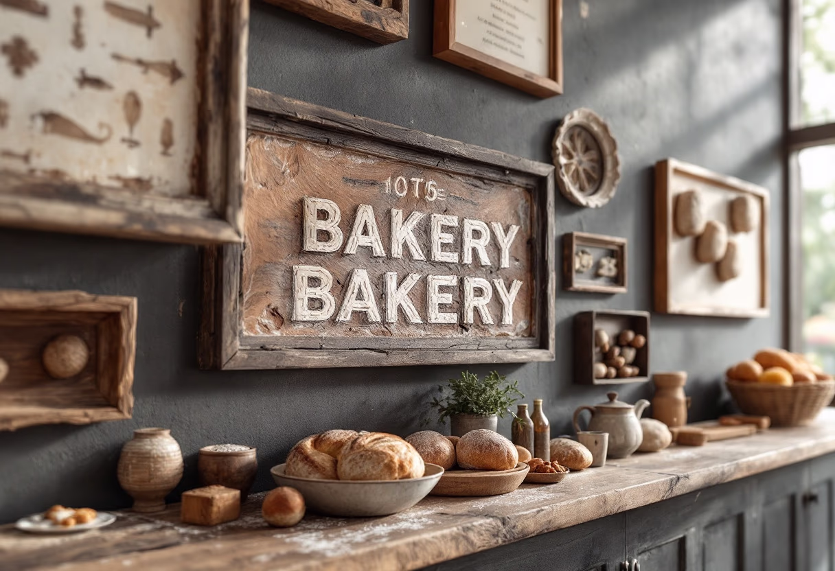 [background image] image of bakery's history wall