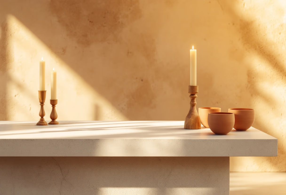 image of decorated altar during service