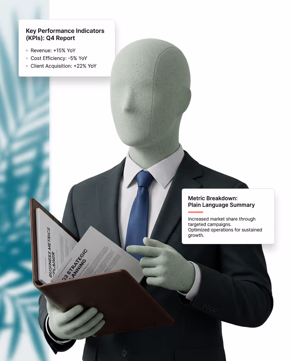 Business Metrics Explainer - Translate complex KPIs into plain language