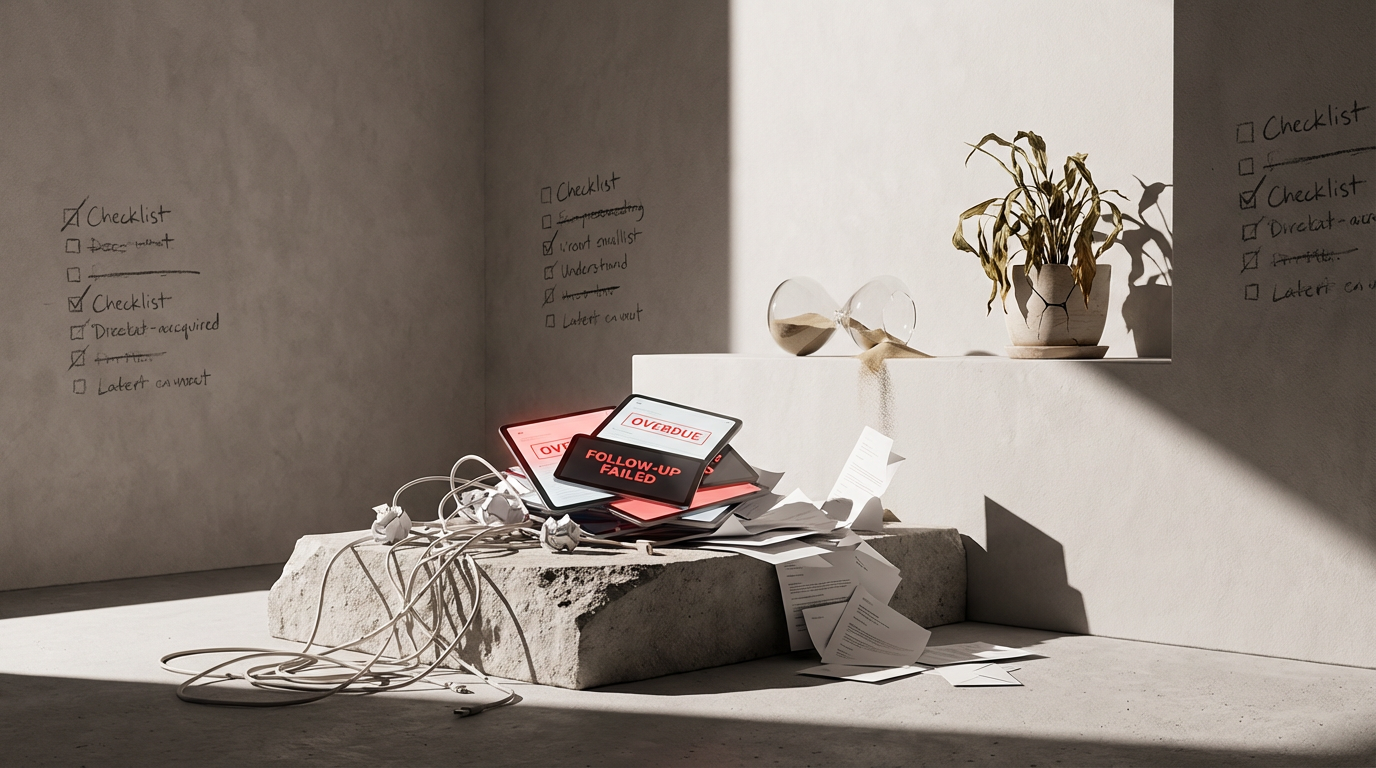 Transaction Coordination Chaos: Email threads, manual follow-ups, and status chasing slow deals and create drop-off risk