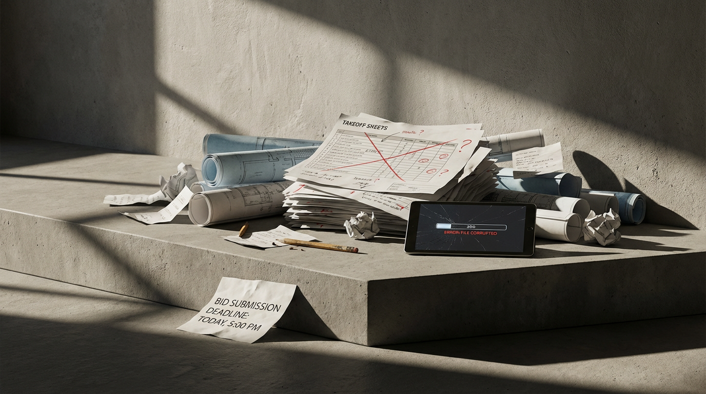 Time-Intensive Takeoffs: Manual quantity takeoffs and estimating take days and introduce errors that cost you bids or margin