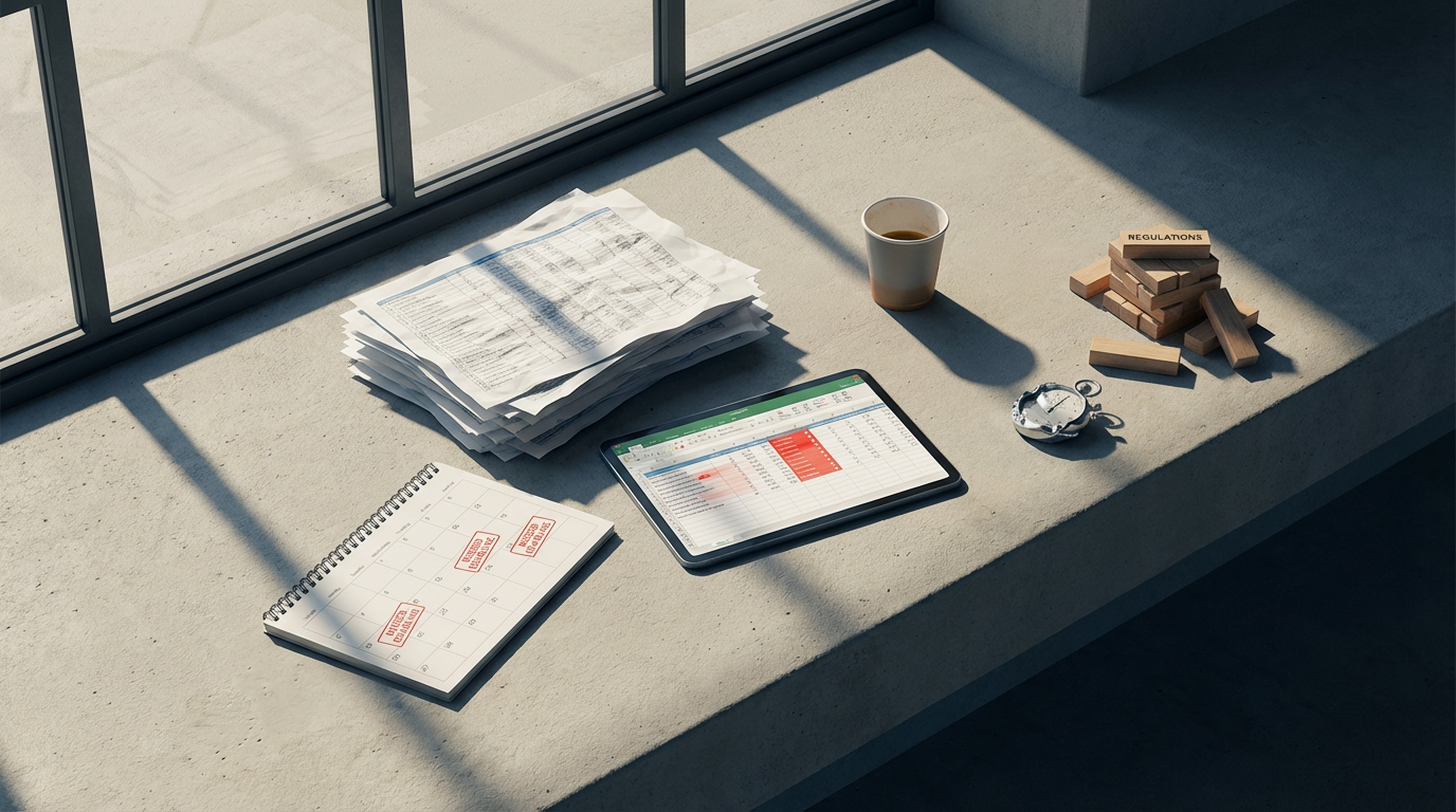 Manual Compliance Monitoring: Tracking regulatory changes and deadlines through spreadsheets creates risk of missing critical requirements