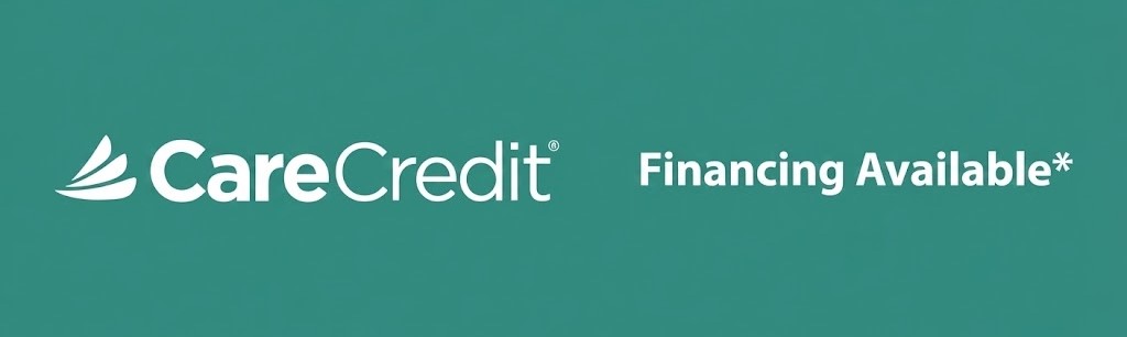 CareCredit logo with the text Financing Available on a green background.