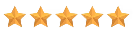 Row of five golden stars indicating a five-star rating.