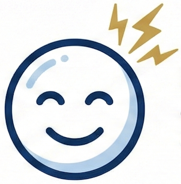 Icon of a person seated with sensors on the head, arm, and leg connected to a monitor displaying two waveform patterns.