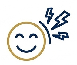 Icon of a person seated with sensors on the head, arm, and leg connected to a monitor displaying two waveform patterns.