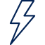 Blue lightning bolt icon representing electricity or power.