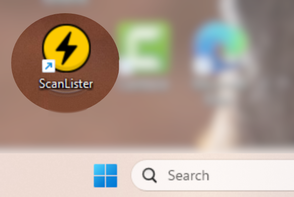 ScanLister icon on the Windows desktop