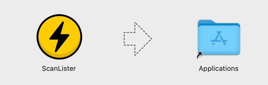 Drag the ScanLister icon onto the Applications folder