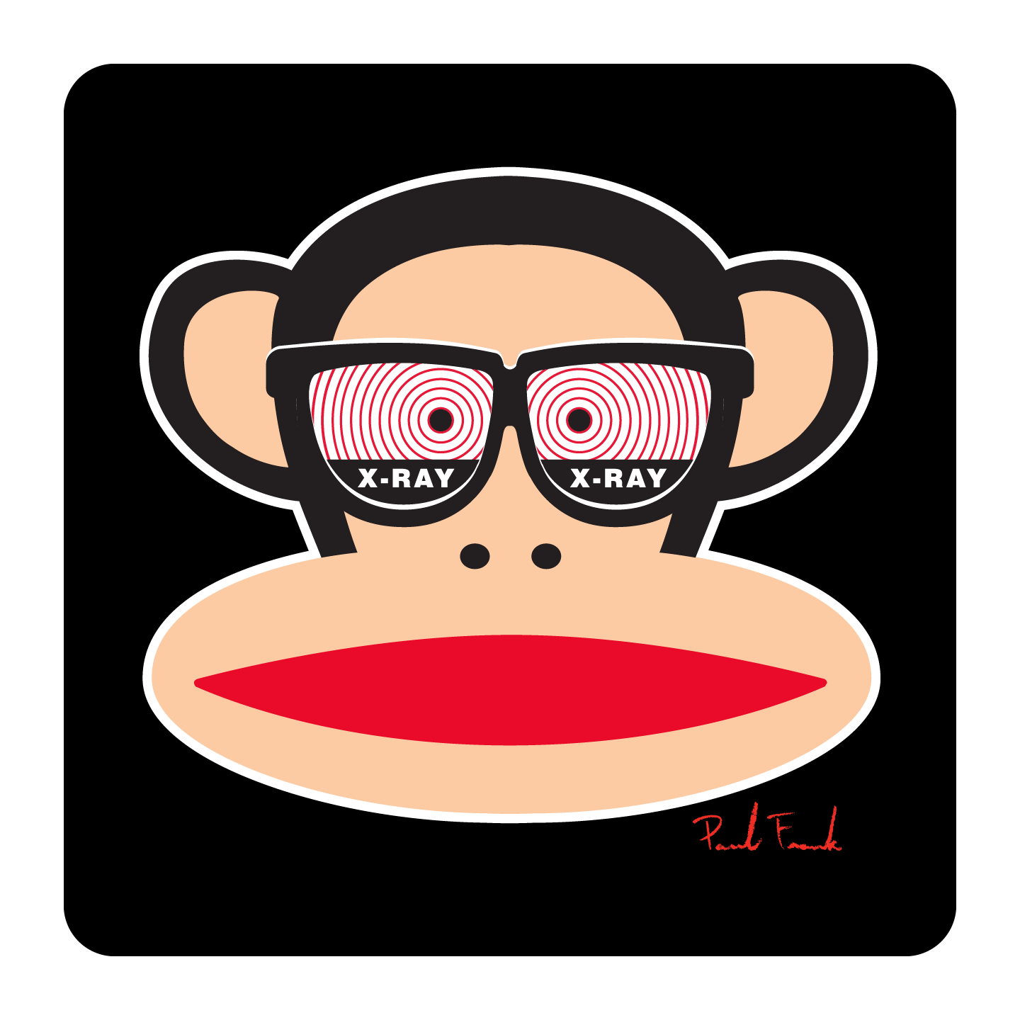 Although I was not a comic book reader, I was always mesmerized by the ads like Sea Monkeys and X-Ray glasses. I never got to them but that didn’t stop me from giving Julius a pair to wear. (I wonder what he is seeing through those….) – Paul Frank