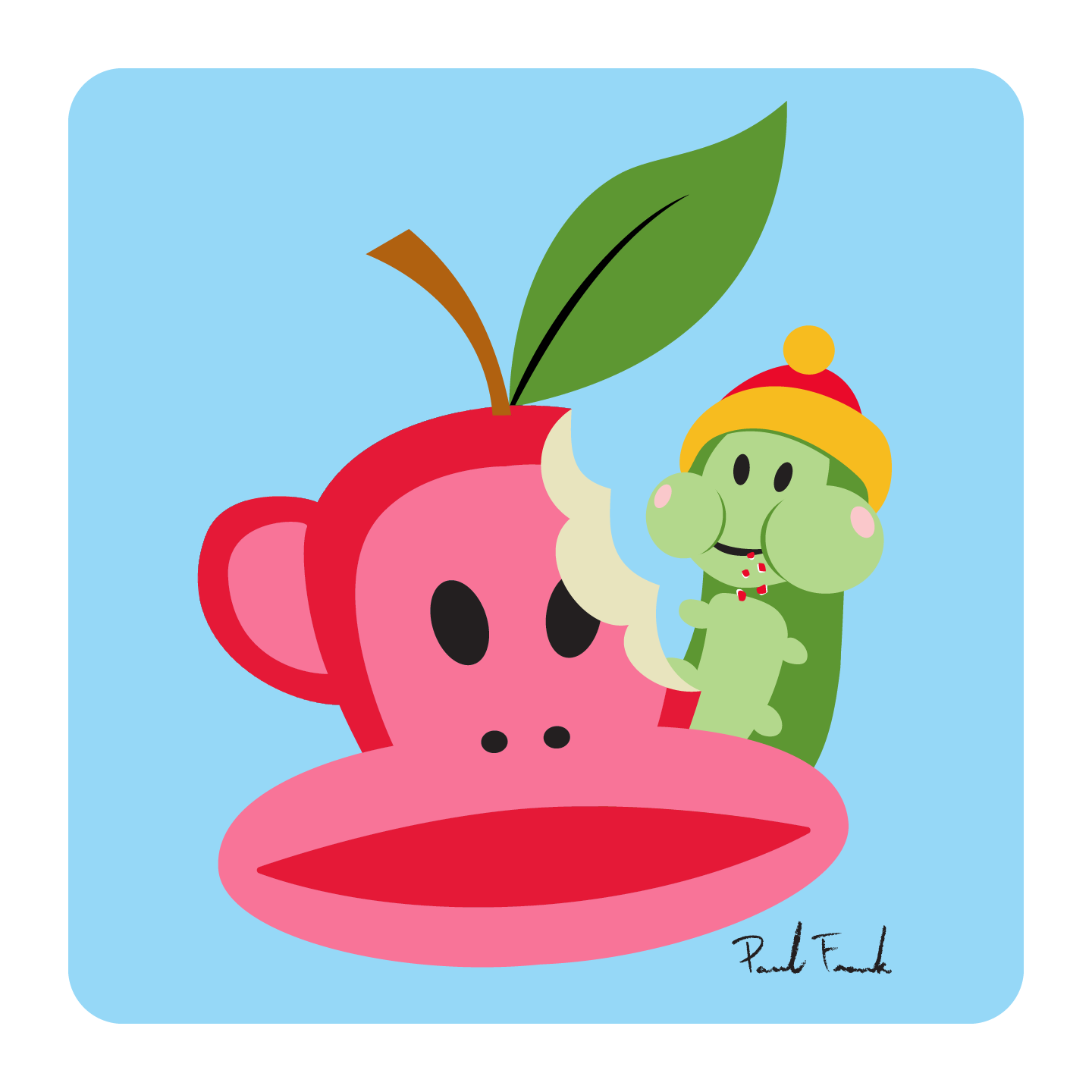 Julius visited the apple orchard one day and a big old grub ate his head away. – Paul Frank