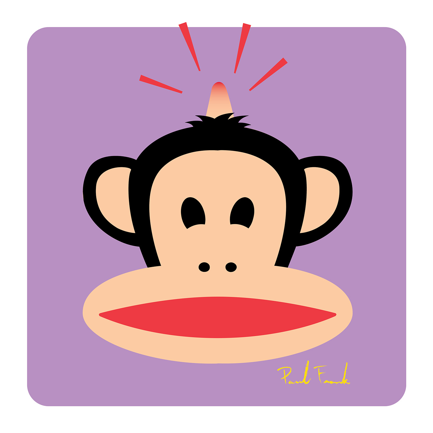 Ouch! Julius got a little too close to something he probably shouldn’t have. Don’t worry, those little cartoon stars mean he’ll be fine. – Paul Frank