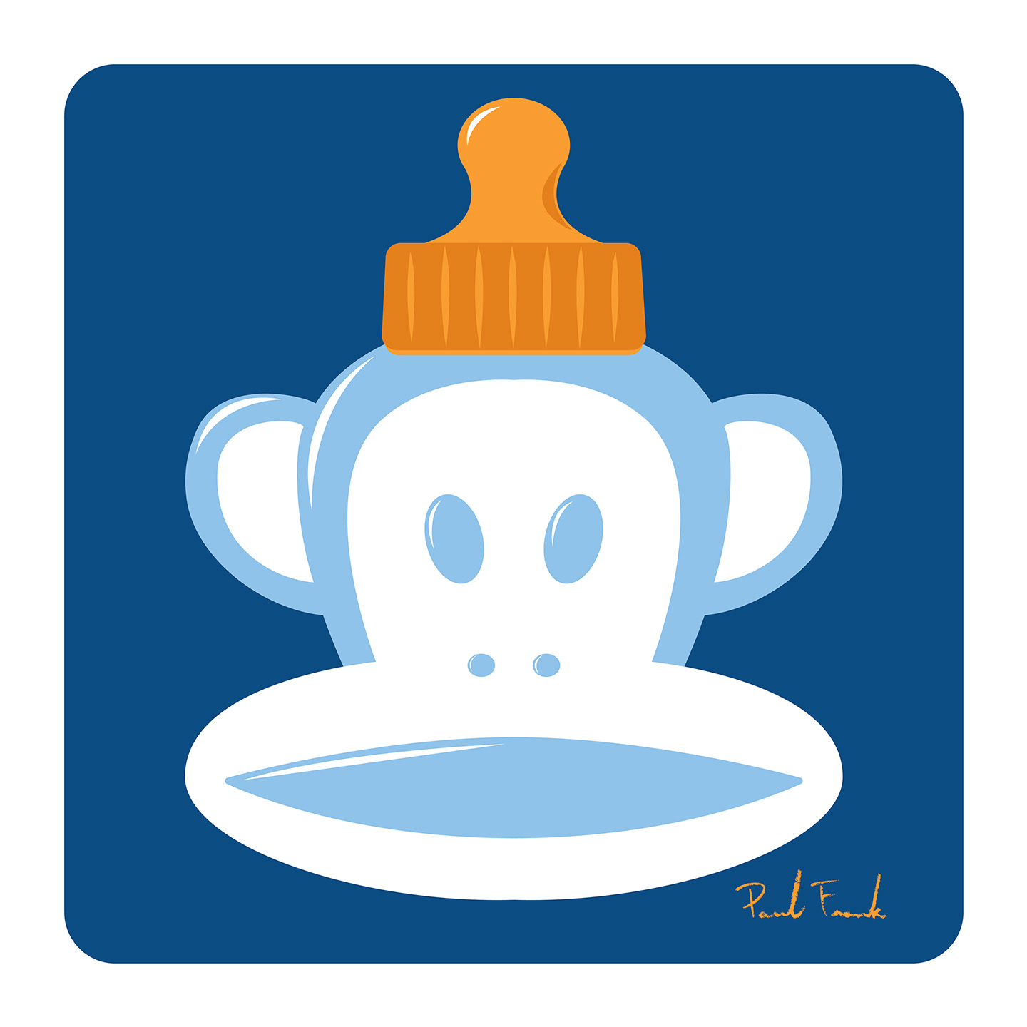 There’s something funny about turning Julius into a baby bottle. Maybe because babies and monkeys have a lot in common. They’re cute, noisy and usually want a snack. – Paul Frank