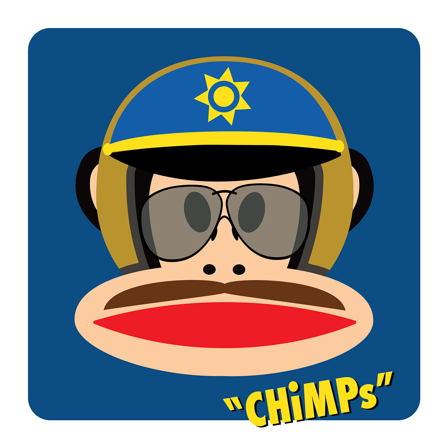 Julius joined the force. He’s got the mirrored glasses, the helmet and the motorcycle attitude. Please keep your paws where he can see them. – Paul Frank
