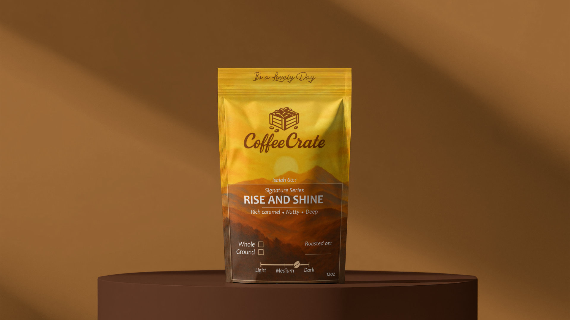 Coffee Crate yellow package design