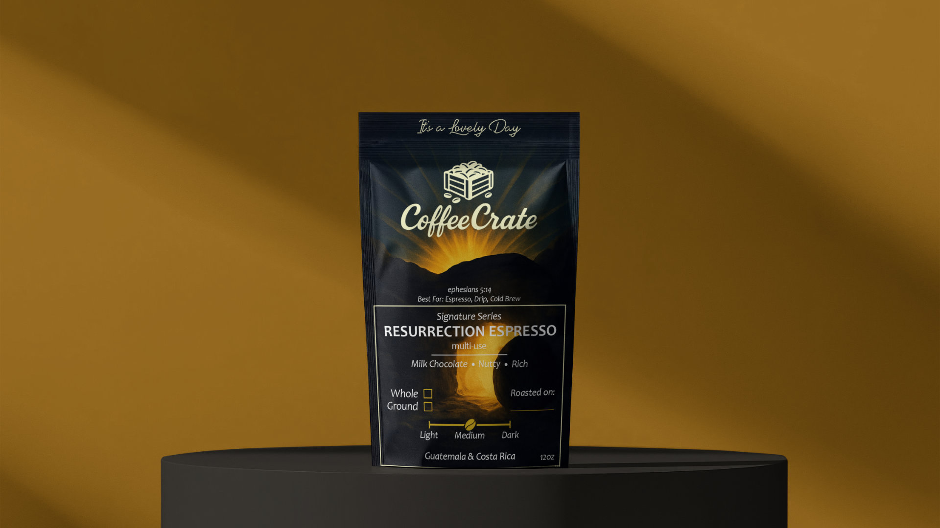 Coffee Crate dark package design