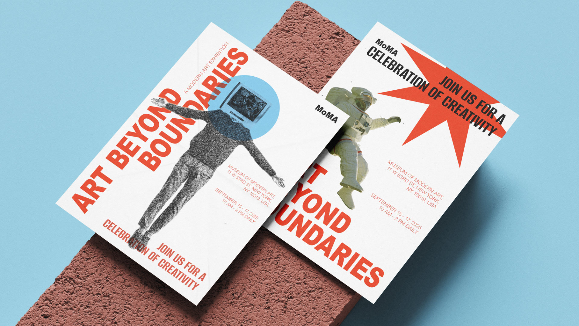 MoMA Art Beyond Boundaries two flyers design