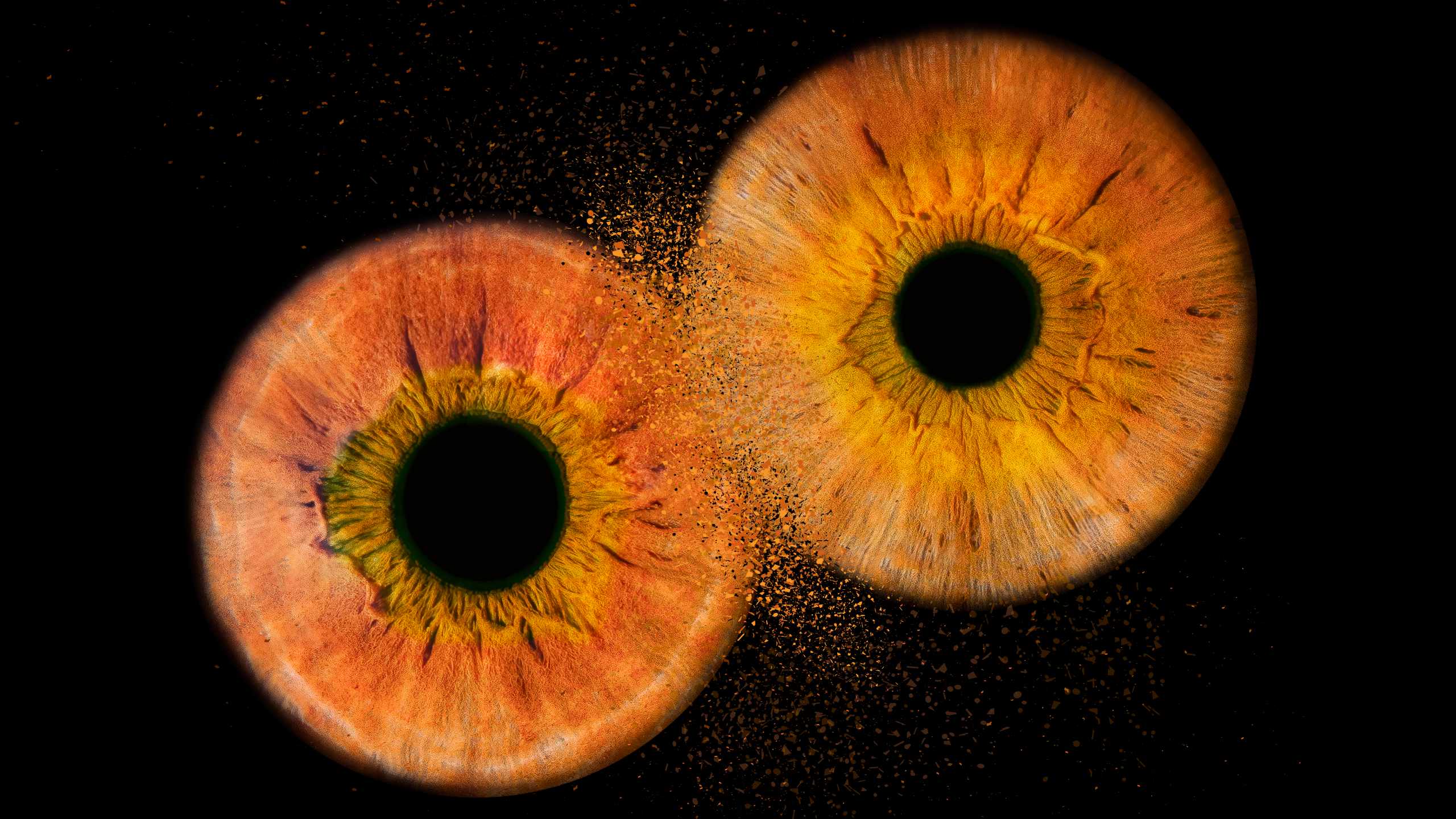 Macro iris detail artwork Clash of Eyes with yellow color