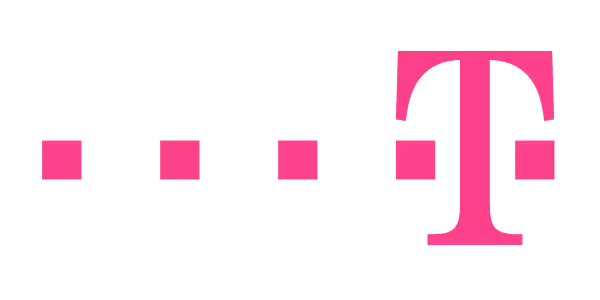 Logo der Deutschen Telekom, bestehend aus einem großen magentafarbenen 'T' und vier kleinen Quadraten.